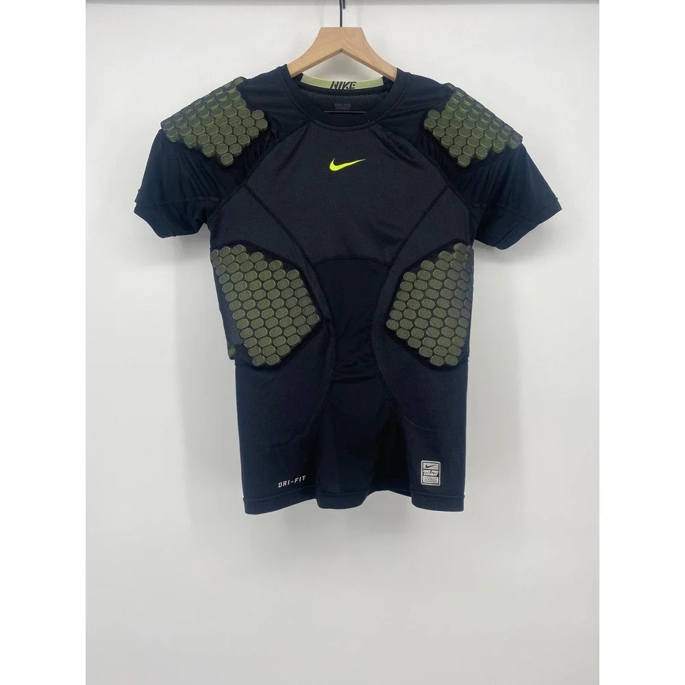 Nike Pro Combat Hyperstrong Padded Shirt Large Black Volt Football